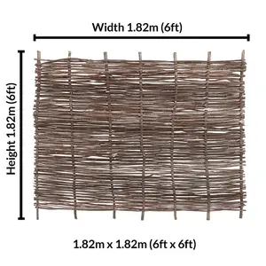 Hazel Hurdle Fence Panel Premium Weave 6ft x 6ft