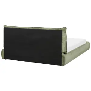 Corduroy EU King Size Bed Green VINAY