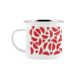 Grindstore Watermelon Whirl Enamel Mug White/Red (One Size)