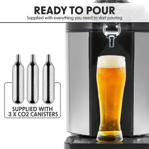 Baridi 5L Mini Keg Draft Dispenser Tap 4C Integrated Cooling