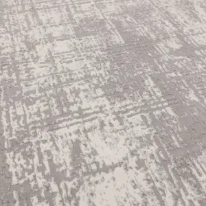 Grey Abstract Luxurious Modern Easy To Clean Rug For Dining Room Bedroom & Living Room-200cm X 290cm