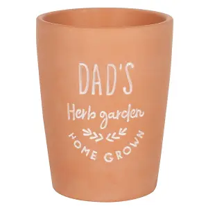 Terracotta Plant Pot With Dads Herb Garden Text