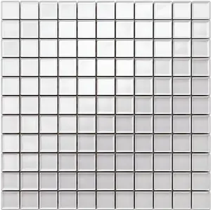 Glass mosaic on mesh for bathroom or kitchen 300mm x 300mm - Pole North Snow