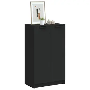 Berkfield Shoe Cabinet Black 59x35x100 cm Engineered Wood