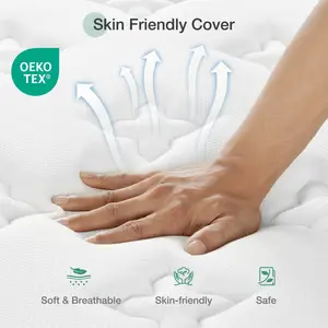 23cm  Cooling  Memory Foam Pocket Sprung Mattress Kingsize (5')