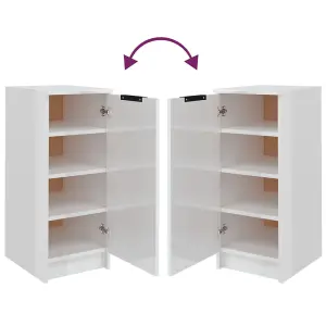 Berkfield Shoe Cabinet High Gloss White 30x35x70 cm Engineered Wood