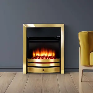 Roxby Electric Fire - Brass with 110mm Spacer Kit