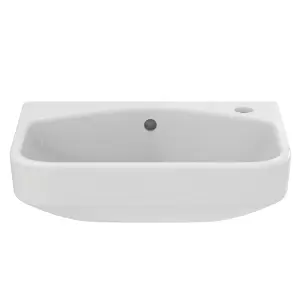 Ideal Standard i.life S Gloss White Rectangular Semi-recessed Basin (W)50cm