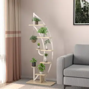 Costway 8-Tier Tall Metal Plant Stand Rack Curved Half Moon Shape Ladder Planter Shelf