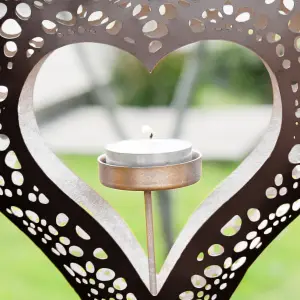 Black and Silver Hanging Heart Decorative Tealight Décor Tealight Holders