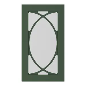 GoodHome Artemisia Matt dark green Shaker Glazed Tall glazed Cabinet door (W)500mm (H)895mm (T)18mm