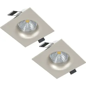 2 PACK Ceiling Flush Square Downlight Satin Nickel Spotlight 6W In Built LED