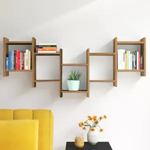 Dillow 10 Piece Floating Shelf Modern Wall-Mounted Storage and Display Oak