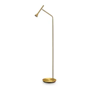 Luminosa Diesis Led Reading Task Floor Lamp Brass 3000K