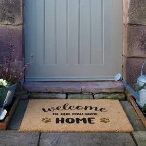 Welcome To Our Paw-Some Home Doormat (90 x 60cm)