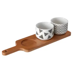 Interiors by Premier Soiree Serving Board With Patterned Dishes