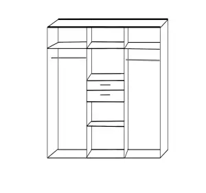 ROMA White And Oak6 Door wardrobe