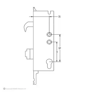 Yale G2000 Centre Lockcase - 35mm Backset - 107957