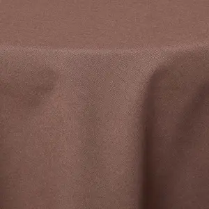 Homescapes Chocolate Brown Cotton Round Tablecloth 178 cm