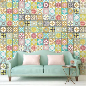 Walplus Malia Colourful Tiles Wall Stickers Mix - 10 cm x 10 cm - 120 pcsTile Stickers PVC