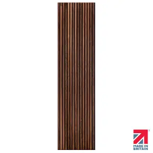 Naturewall SlatWall Acoustic Deep Walnut - 240cm x 60cm on Black Felt