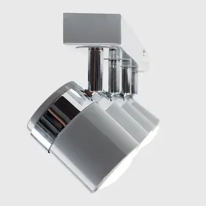 ValueLights Rosie Modern 4 Way Gloss Grey and Silver Chrome Straight Bar Ceiling Spotlight