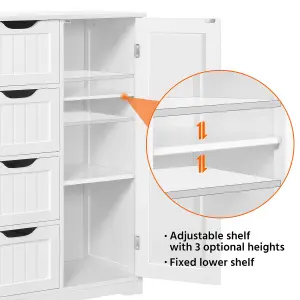 Yaheetech Free-Standing Bathroom Storage Cabinet with Drawers and Shelves - White