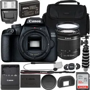 Canon EOS 3000D DSLR Camera With EF-S 18-55mm F/3.5-5.6 III Lens With Accessory Bundle