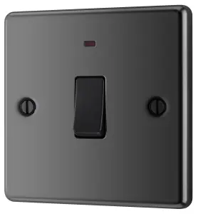 GoodHome 20A Rocker Raised rounded Control switch with LED indicator Black