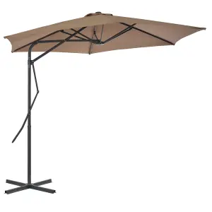 Berkfield Outdoor Parasol with Steel Pole 300 cm Taupe