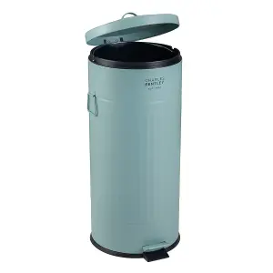 Charles Bentley 30L Retro Steel Waste Rubbish Kitchen Pedal Bin Heritage Green