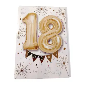 Sensations 18 Today Number Foil Balloon Gold (One Size)