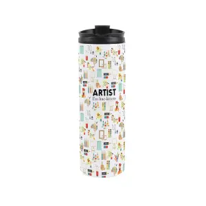 Artist Travel Mug - Novelty Artwork Painter Gift - Stainless Steel Vacuum-Sealed Double-Walled Hot/Cold Drinks Travel Flask