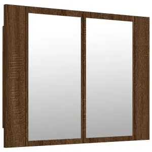 Berkfield LED Mirror Cabinet Brown Oak 60x12x45 cm Engineered Wood