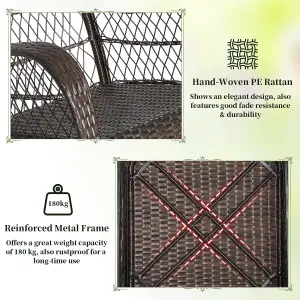 Costway Outdoor Patio Rattan Chair Wicker Sturdy Rocking Armchair Garden Furniture Set