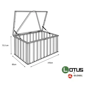 5 x 3 Metal Garden Storage Box - Heritage Green (5ft x 3ft / 5' x 3' / 1.4m x 0.9m)