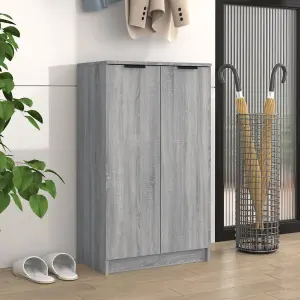 Berkfield Shoe Cabinet Grey Sonoma 59x35x100 cm Engineered Wood