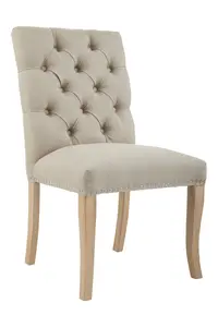 Premier Housewares Natural Linen Dining Chair