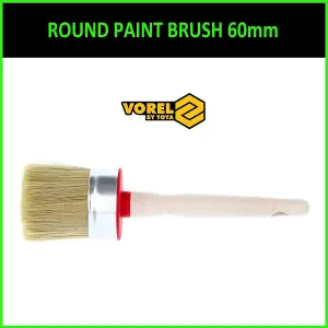 ROUND PAINT BRUSH 60mm Shabby Chic Chalk Paint Pure Bristle Brushes