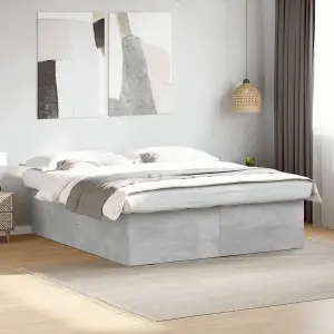 Berkfield Bed Frame without Mattress Concrete Grey 200x200 cm