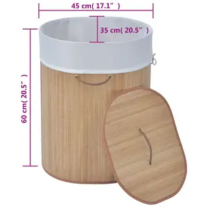 Laundry Hamper Natural / Oval / 45 x 35 x 60 cm