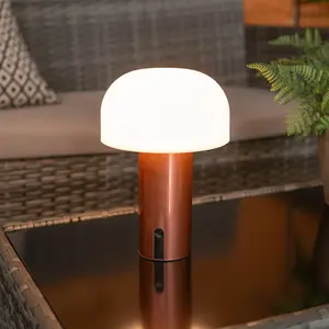 ValueLights Calhoun Copper Touch Table Lamp Portable USB Rechargeable Indoor/Outdoor Light