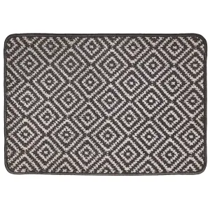 Mighty Mats® Dark Grey & White Geo Soft Loop Door mat, 75cm x 50cm