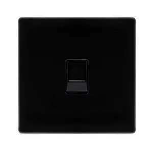 Matt Black Screwless Plate Rj11 Socket - Black Trim - SE Home