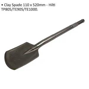 110 x 520mm Clay Breaker Spade Bit - Hilti TP805 TE905 TE1000 - Impact Chisel