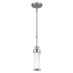 IP44 Ceiling Light Mini Pendant Opaque Glass Tube Polished Chrome LED G9 3.5W