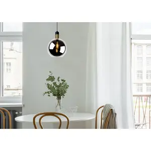 Lucide Julius Vintage Pendant Light 28cm - 1xE27 - Smoke Grey