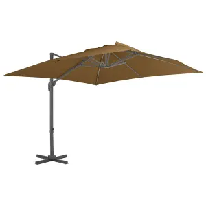 Berkfield Cantilever Umbrella with Aluminium Pole 300x300 cm Taupe