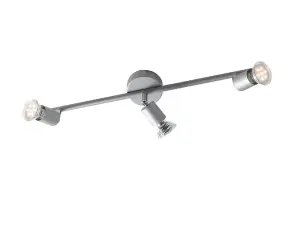 Luminosa SPOT LED 3 Light Adjustable Spotlight Bars Silver 400lm 2700K 55x15cm