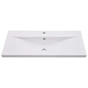 Belfry Bathroom Albrecht 910mm L x 395mm W Ceramic Rectangular Sink with Overflow White / 101mm W x 39.5mm D x 18.5mm H